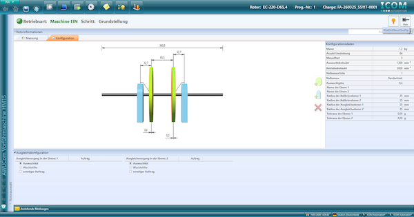 ein horizontale Auswuchtungsmaschine