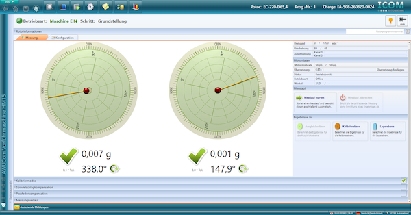 ein horizontale Auswuchtungsmaschine