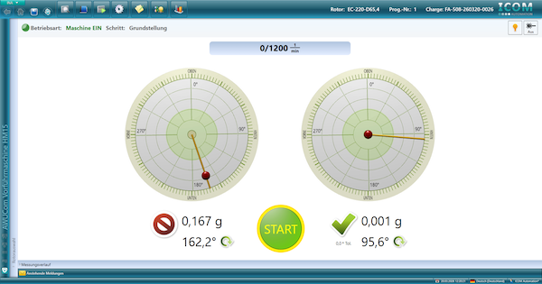 ein horizontale Auswuchtungsmaschine